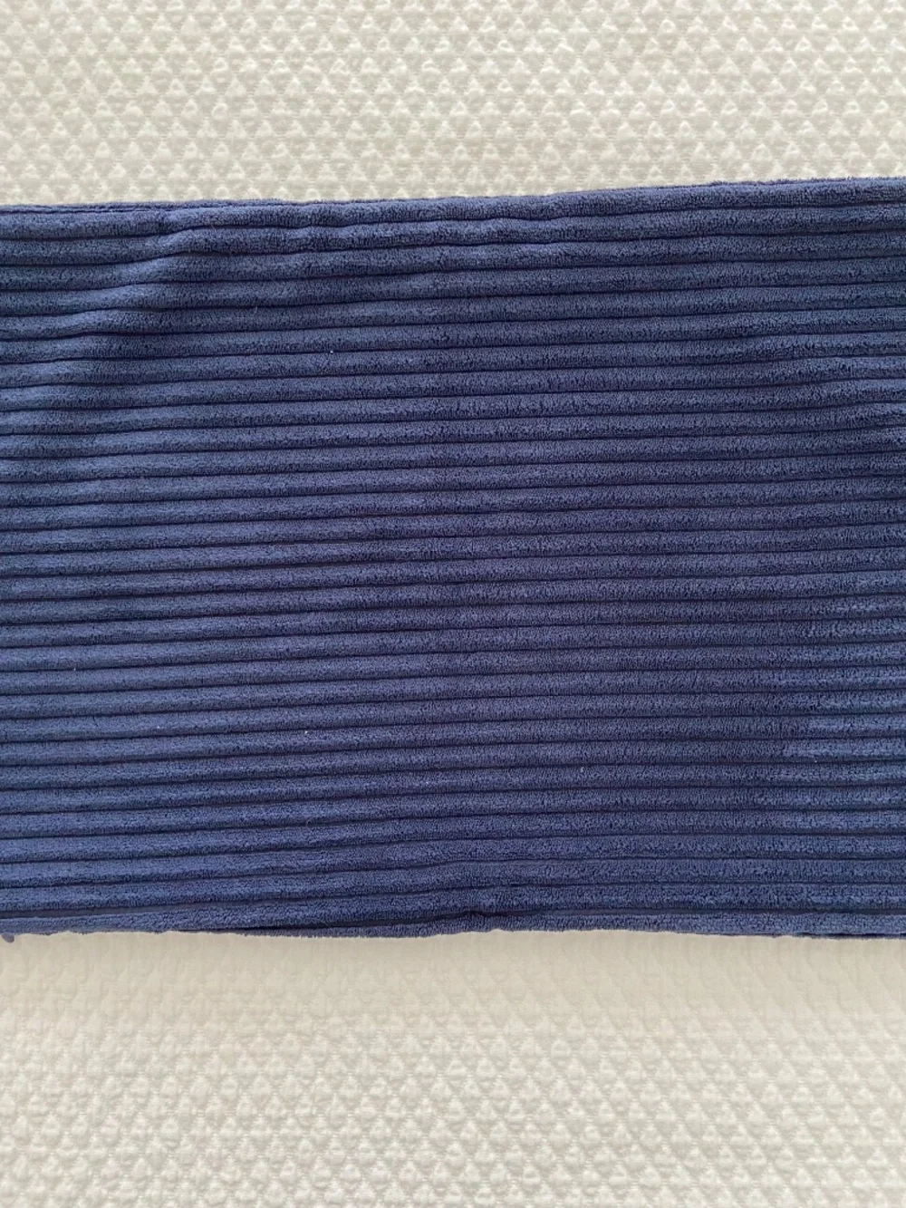 Set of 2 Navy Blue Corduroy Lumbar Throw Pillow Covers – 12x20 Soft Striped